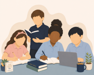 Students learning together