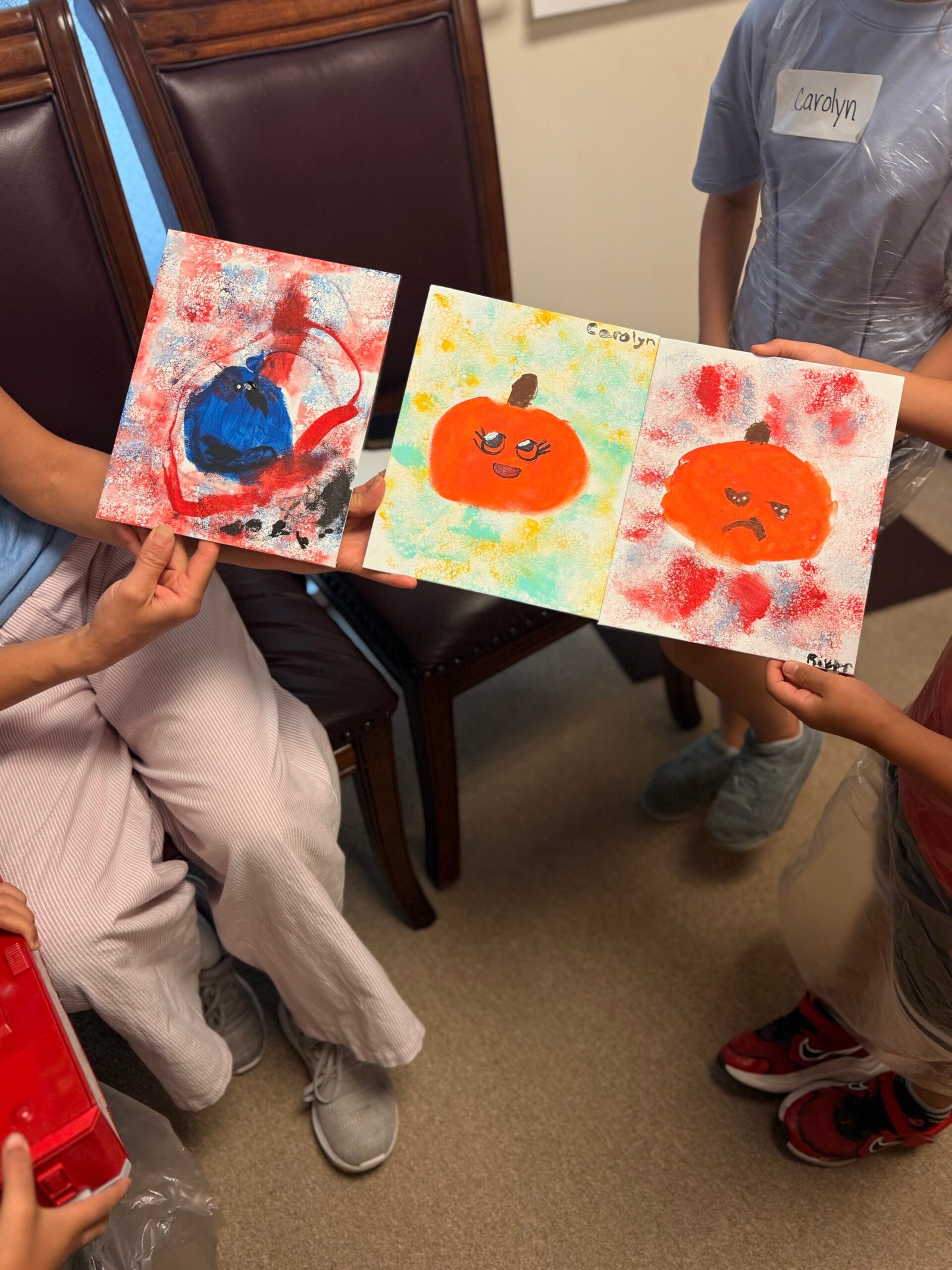 Children creating art